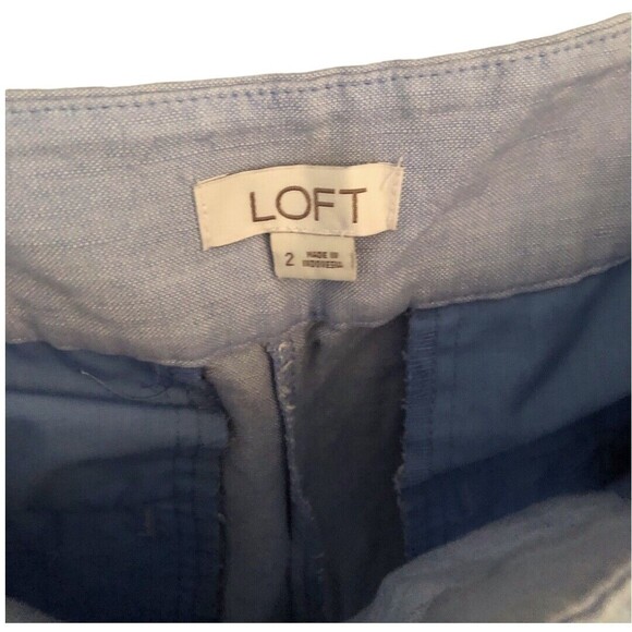 LOFT linen pants size 2 / 26 light blue linen viscose ankle lightweight #810 - Picture 3 of 8